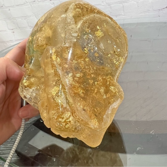 RESIN EPOXY with Gold Flakes Planter/ash tray Pen Holder. - Picture 10 of 16